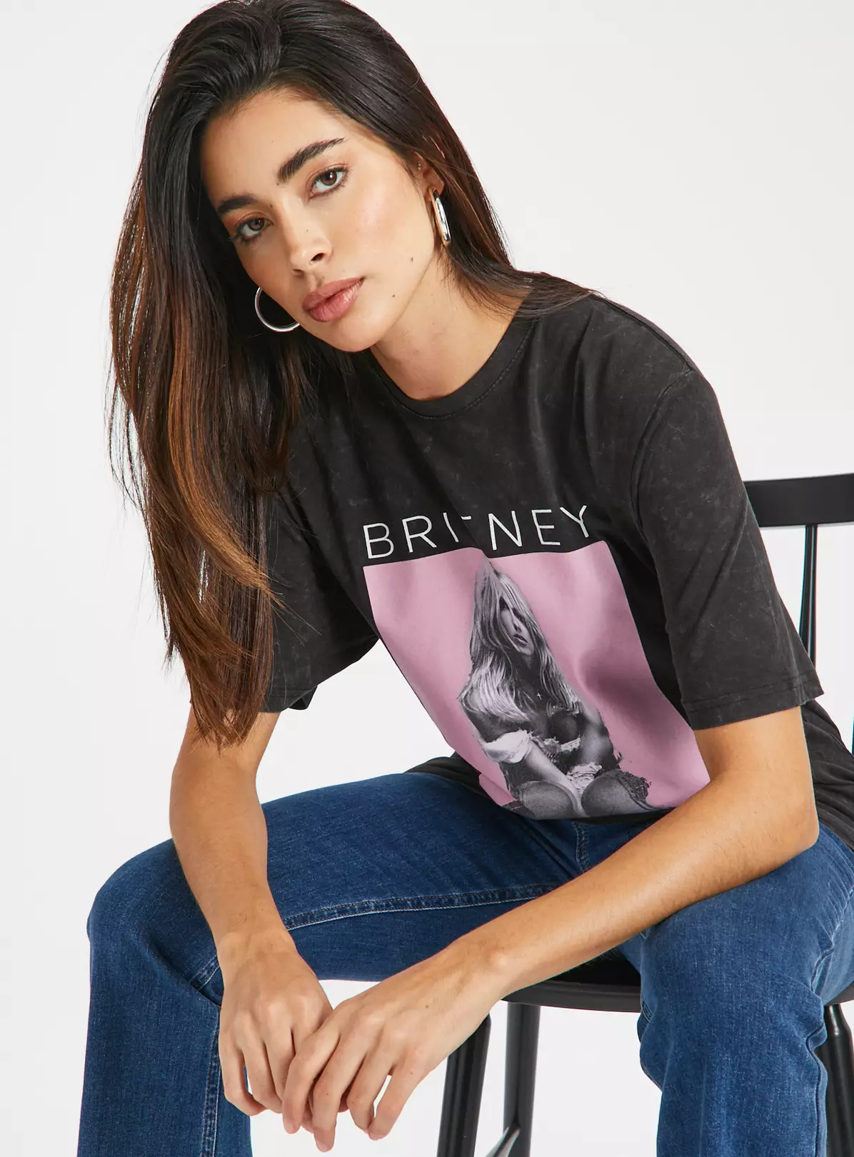 Charcoal Britney Oversized T-Shirt XL 2 Charcoal Britney Oversized T-Shirt XL - Image 2