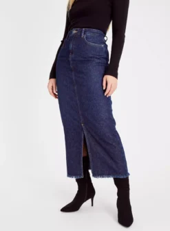 Dark Denim Maxi Split Skirt 10 7 Dark Denim Maxi Split Skirt 10 -Fit In Dress Sales tuc143763515 Light20Denim R Z001A