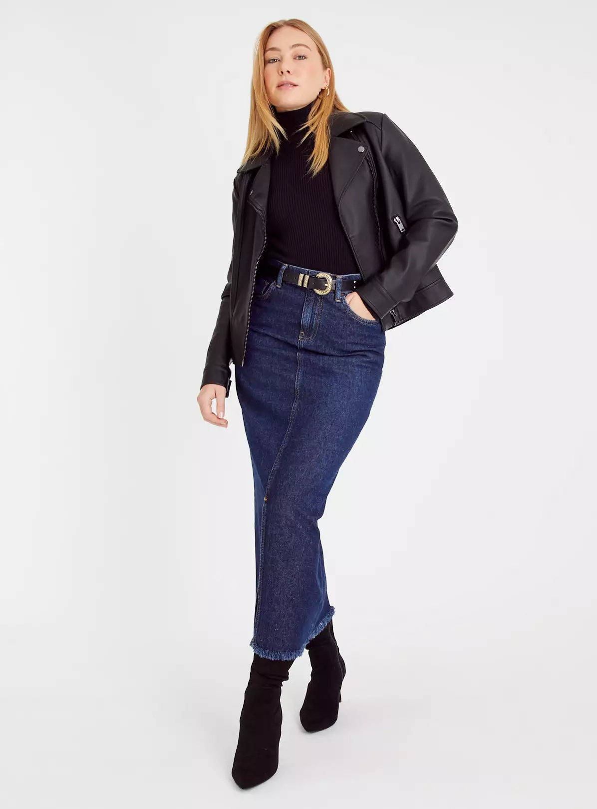 Dark Denim Maxi Split Skirt 10 3 Dark Denim Maxi Split Skirt 10 - Image 3