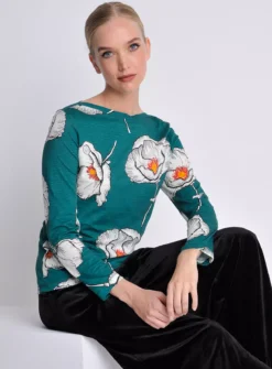 BURGS Carey Long Sleeve Jersey Top 12 7 BURGS Carey Long Sleeve Jersey Top 12 -Fit In Dress Sales tuc143797037 Green R Z001A