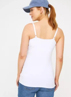 MATERNITY Nursing Monochrome Plain Cami Top 2 Pack 20 -Fit In Dress Sales tuc143836711 Black20White R Z005A