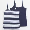 MATERNITY Nursing Navy & Stripe Cami Top 2 Pack 12