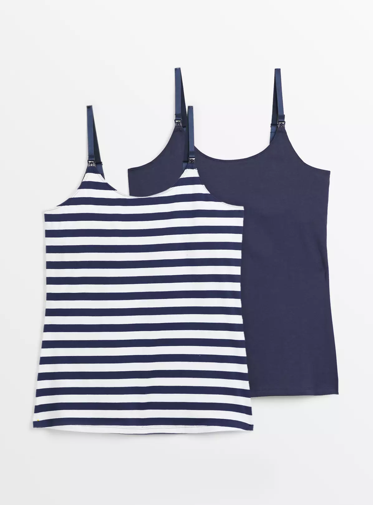 MATERNITY Nursing Navy & Stripe Cami Top 2 Pack 12 1 MATERNITY Nursing Navy & Stripe Cami Top 2 Pack 12