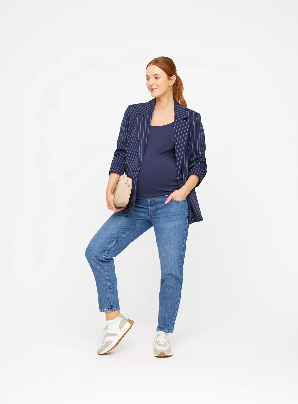 MATERNITY Nursing Navy & Stripe Cami Top 2 Pack 16 3 MATERNITY Nursing Navy & Stripe Cami Top 2 Pack 16 - Image 3