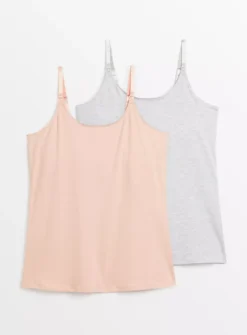 MATERNITY Nursing Plain Cami Top 2 Pack 14 -Fit In Dress Sales tuc143837377 Multi20Coloured R Z001A