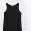MATERNITY Plain Sleeveless Vest Top 2 Pack 22