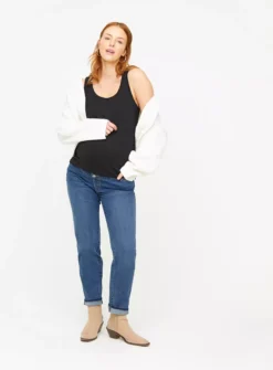 MATERNITY Plain Sleeveless Vest Top 2 Pack 22 -Fit In Dress Sales tuc143837713 Black20White R Z003A