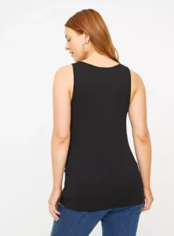 MATERNITY Plain Sleeveless Vest Top 2 Pack 22 -Fit In Dress Sales tuc143837713 Black20White R Z005A