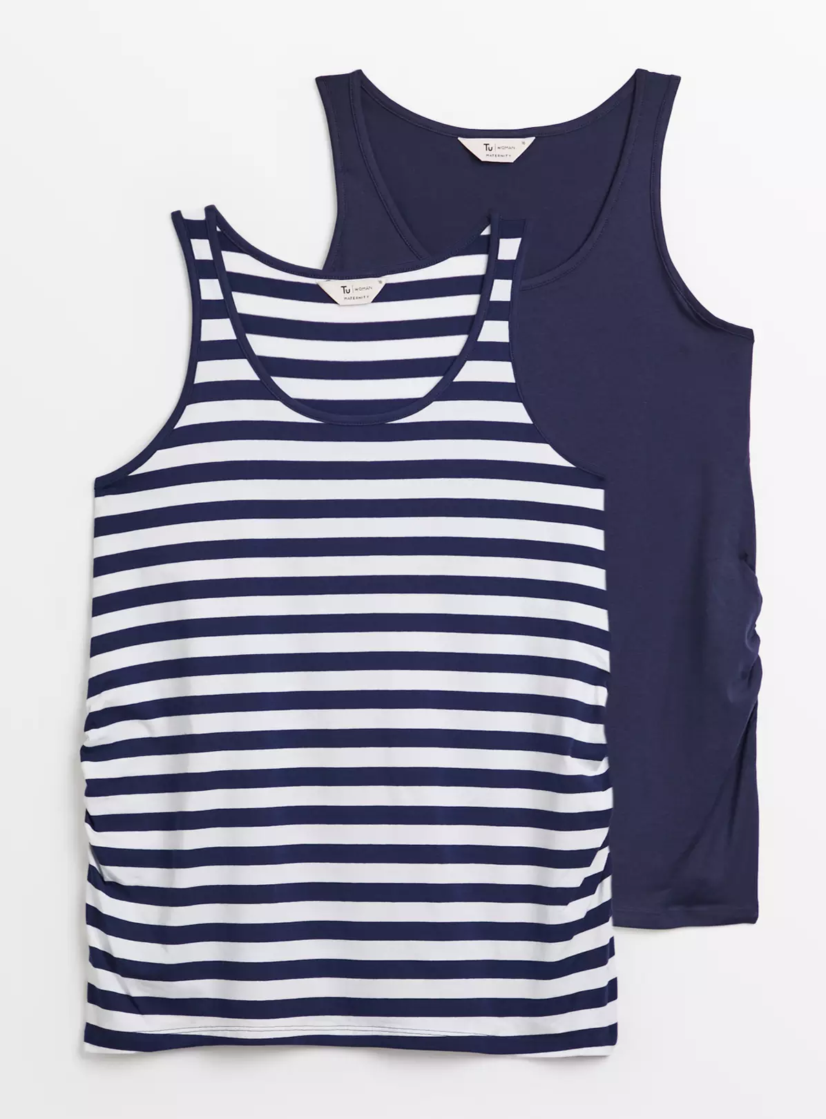 MATERNITY Navy & Stripe Vest Top 2 Pack 12 5 MATERNITY Navy & Stripe Vest Top 2 Pack 12 - Image 5