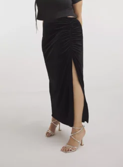 SIMPLY BE Black Side Split Velour Maxi Skirt 14 7 SIMPLY BE Black Side Split Velour Maxi Skirt 14 -Fit In Dress Sales tuc143845879 Black R Z003A 1