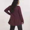 SIMPLY BE Burgundy Button Front Peplum Longline Top 20