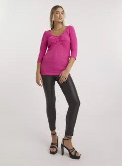 SIMPLY BE Hot Pink Textured Jersey Top 14