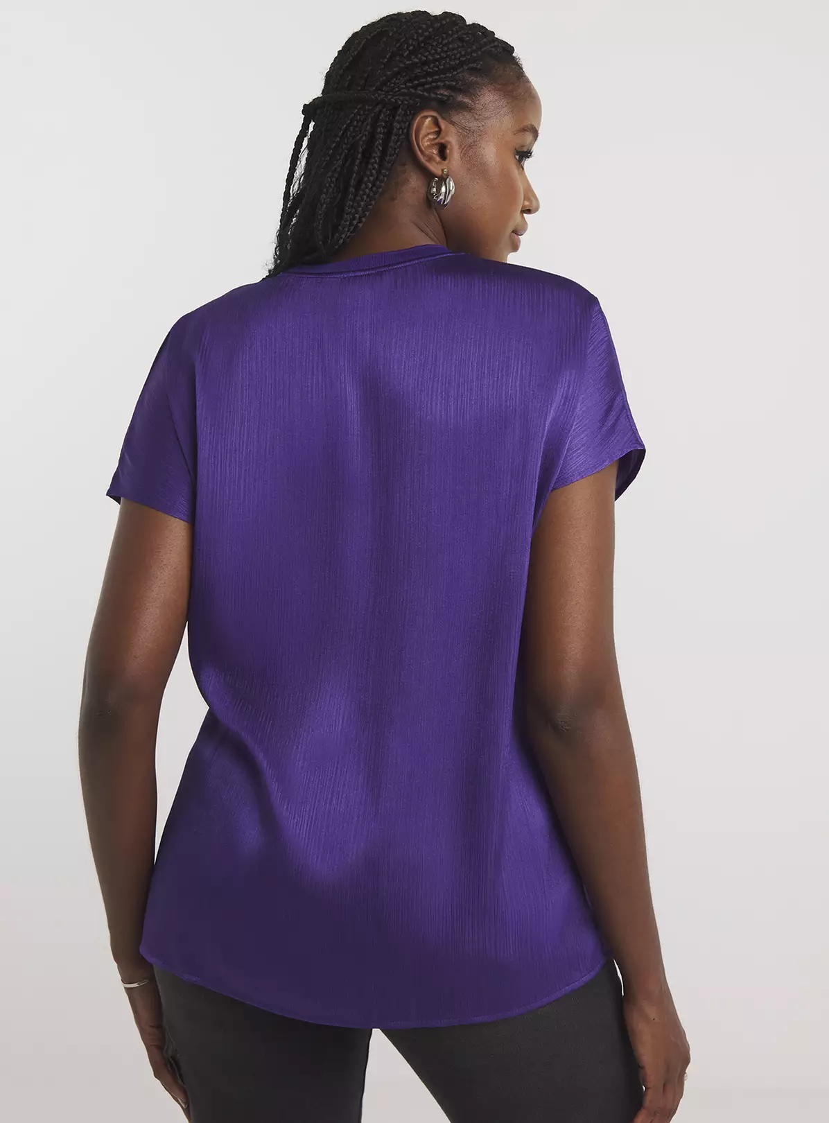 SIMPLY BE Purple Satin Boxy Top 16 2 SIMPLY BE Purple Satin Boxy Top 16 - Image 2