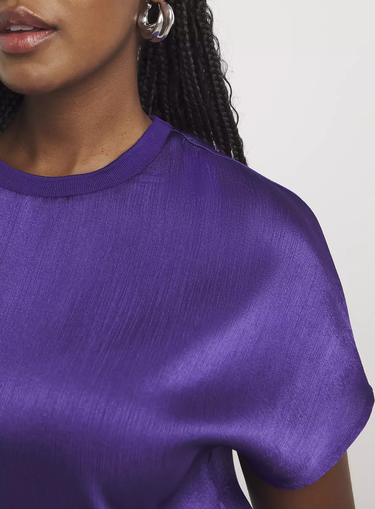 SIMPLY BE Purple Satin Boxy Top 12 1 SIMPLY BE Purple Satin Boxy Top 12