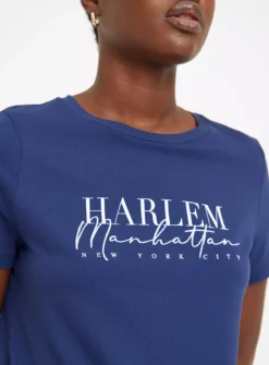 Navy Harlem Graphic Print T-Shirt 20