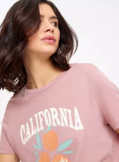 Pink California Graphic Regular-Fit T-Shirt 8 -Fit In Dress Sales tuc143875630 Pink R Z003A