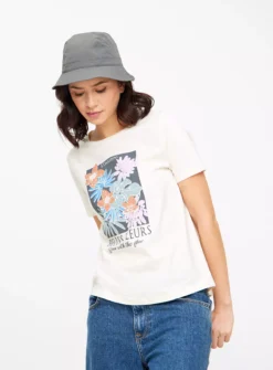 Cream Floral Graphic Oversized T-Shirt 18 -Fit In Dress Sales tuc143875744 Cream R Z001A