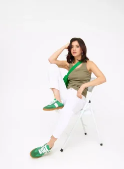 Khaki Ribbed Vest Top 20 -Fit In Dress Sales tuc143876616 Khaki R Z002A