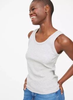 Grey Classic Ribbed Vest Top 14 -Fit In Dress Sales tuc143877150 Grey R Z001A