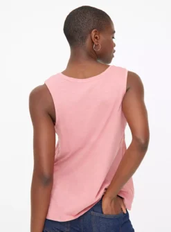 Pink Relaxed Vest Top 12 -Fit In Dress Sales tuc143900516 Pink R Z004A