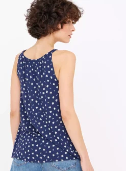 Navy Floral Print A-Line Vest Top 14