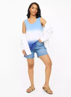 Blue Ombre Scoop Vest Top16 -Fit In Dress Sales tuc143902669 Blue R Z002A