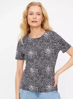 Monochrome Mark Making Print Slim Fit T-Shirt24 7 Monochrome Mark Making Print Slim Fit T-Shirt24 -Fit In Dress Sales tuc143903426 Mono R Z001A