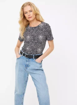 Monochrome Mark Making Print Slim Fit T-Shirt24 6 Monochrome Mark Making Print Slim Fit T-Shirt24 -Fit In Dress Sales tuc143903426 Mono R Z002A