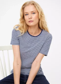 Navy Stripe Slim Fit T-Shirt 26 -Fit In Dress Sales tuc143903856 Navy R Z001A