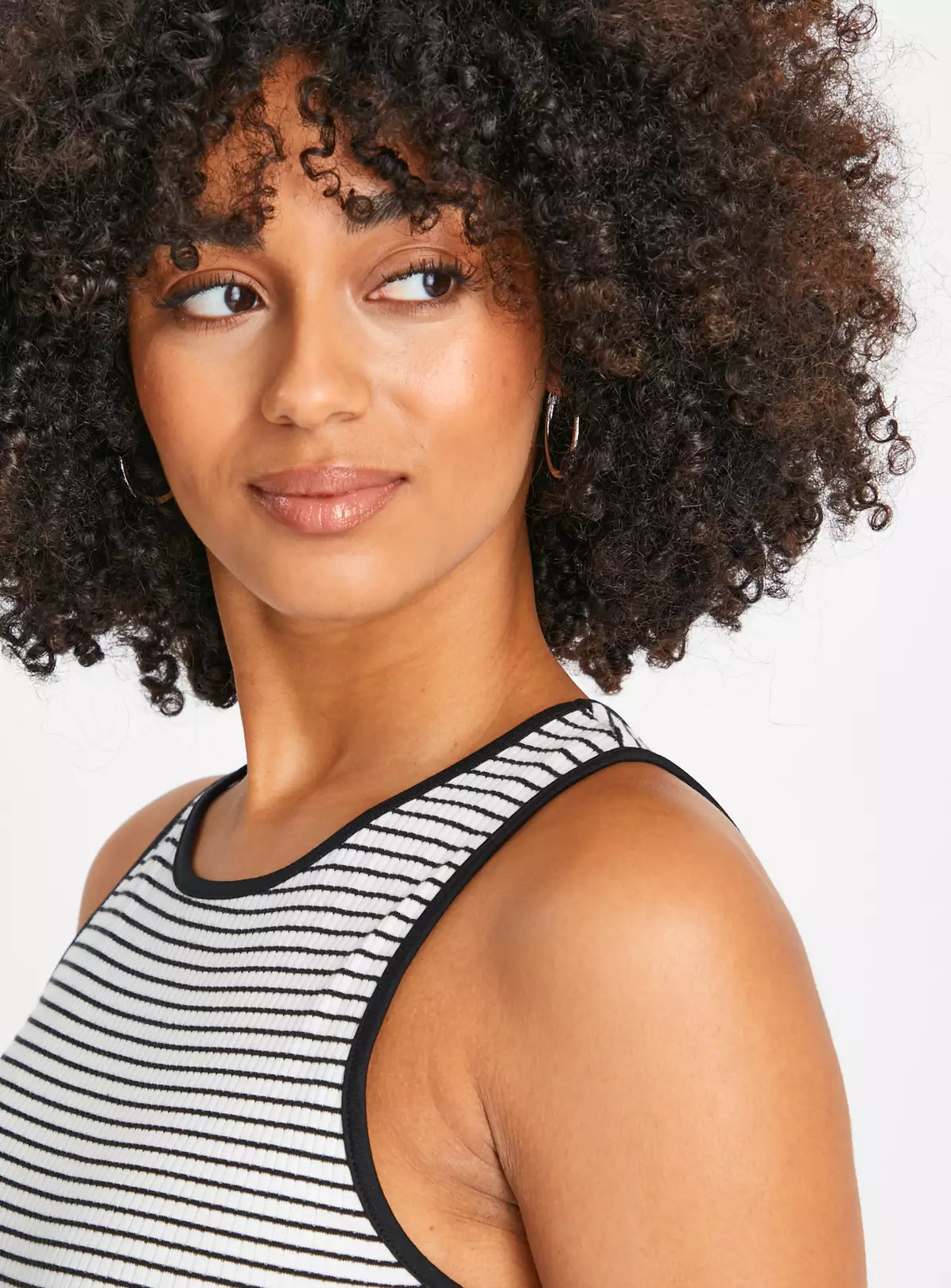 White Ribbed Stripe Vest Top 16 1 White Ribbed Stripe Vest Top 16