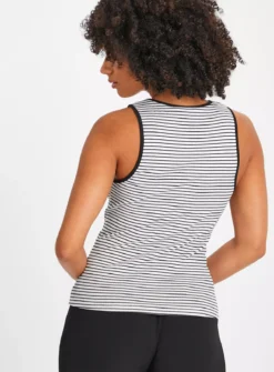 White Ribbed Stripe Vest Top 16 6 White Ribbed Stripe Vest Top 16 -Fit In Dress Sales tuc143905405 White R Z004A