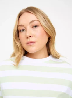 Sage Green Stripe Boxy T-Shirt 16 -Fit In Dress Sales tuc143908471 Green R Z003A