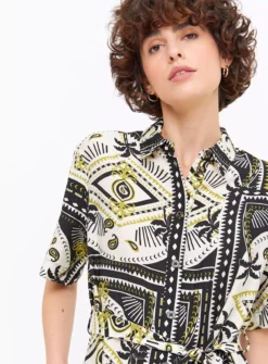 Resort Palm Print Midaxi Shirt Dress 14L