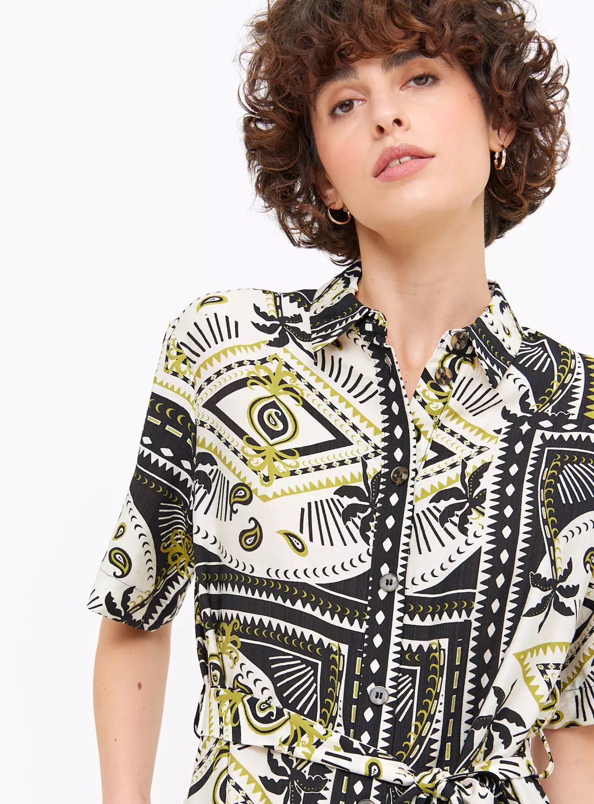 Resort Palm Print Midaxi Shirt Dress 24R 1 Resort Palm Print Midaxi Shirt Dress 24R