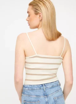 Khaki Stripe Cami Vest Top 2 Pack 22 -Fit In Dress Sales tuc143963795 Multi20Coloured R Z004A