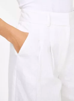 White Linen Blend Tailored Shorts 16 -Fit In Dress Sales tuc143975147 White R Z003A