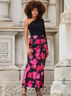 SOSANDAR Satin Slip Skirt With Ruching 16 6 SOSANDAR Satin Slip Skirt With Ruching 16 -Fit In Dress Sales tuc144027579 Black R Z001A