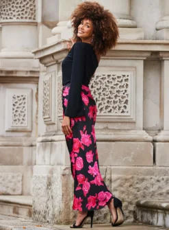 SOSANDAR Satin Slip Skirt With Ruching 16