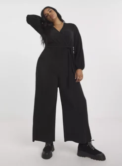 SIMPLY BE Black Wrap Jumpsuit With Belt 32 7 SIMPLY BE Black Wrap Jumpsuit With Belt 32 -Fit In Dress Sales tuc144028627 Black R Z003A