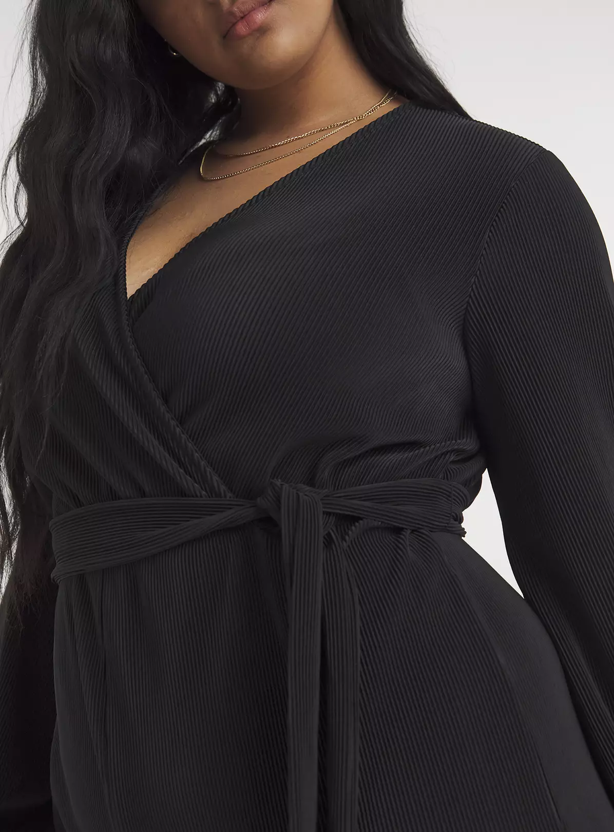 SIMPLY BE Black Wrap Jumpsuit With Belt 32 2 SIMPLY BE Black Wrap Jumpsuit With Belt 32 - Image 2