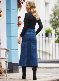 SOSANDAR Panelled Skirt With Fullness 20 7 SOSANDAR Panelled Skirt With Fullness 20 -Fit In Dress Sales tuc144028782 Blue R Z003A