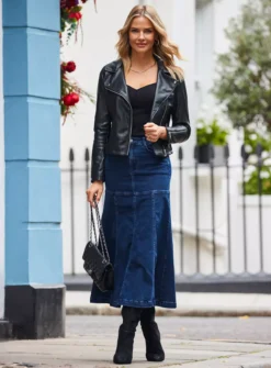 SOSANDAR Panelled Skirt With Fullness 8 8 SOSANDAR Panelled Skirt With Fullness 8 -Fit In Dress Sales tuc144028782 Blue R Z005A 1