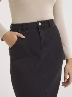 SIMPLY BE Black Wash Denim Maxi Skirt 28 6 SIMPLY BE Black Wash Denim Maxi Skirt 28 -Fit In Dress Sales tuc144036782 Black R Z004A