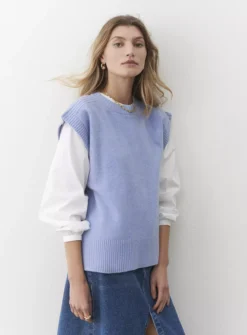 FINERY Ava Knitted Vest 10 9 FINERY Ava Knitted Vest 10 -Fit In Dress Sales tuc144050251 Blue R Z001A 1