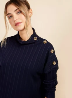 VOGUE WILLIAMS Navy Rib Top XL -Fit In Dress Sales tuc144060740 Navy R Z006A