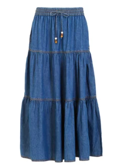 BRAKEBURN Denim Maxi Skirt 16 7 BRAKEBURN Denim Maxi Skirt 16 -Fit In Dress Sales tuc144063481 Blue R Z005A