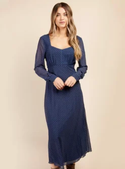 VOGUE WILLIAMS Blue Spot Midaxi 18 -Fit In Dress Sales tuc144064118 Blue R Z002A