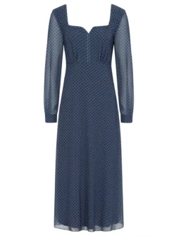 VOGUE WILLIAMS Blue Spot Midaxi 18 -Fit In Dress Sales tuc144064118 Blue R Z003A
