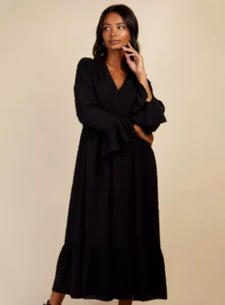 VOGUE WILLIAMS Black Texture Midaxi 18 7 VOGUE WILLIAMS Black Texture Midaxi 18 -Fit In Dress Sales tuc144064185 Black R Z002A