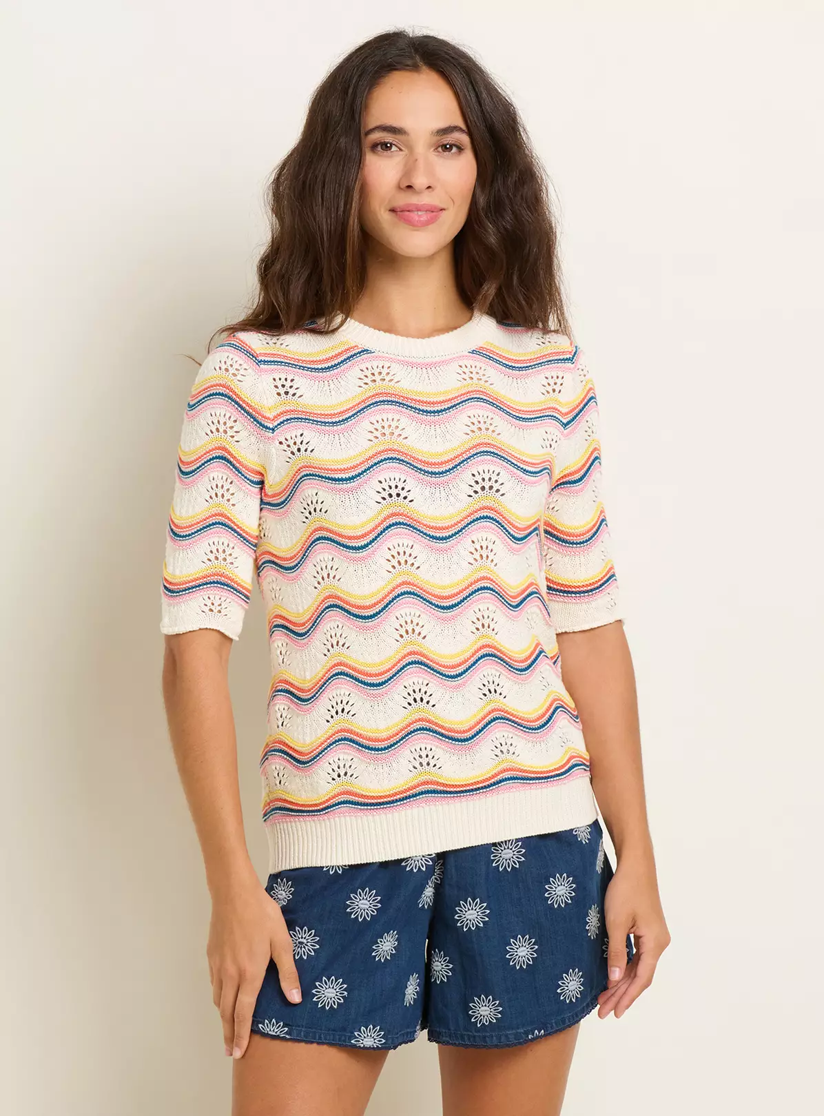 BRAKEBURN Rainbow Wave Knitted Tee 20 2 BRAKEBURN Rainbow Wave Knitted Tee 20 - Image 2